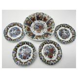 5 Pcs Polychrome Delf Plates-9007