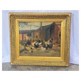 Antique Signed Oil Painting-8545