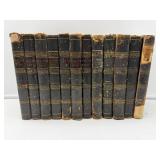 12 Vol Antique Leather-Bound Books