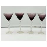 Four Amethyst Glasses