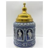 Large Salt Glazed Stein with Lid-9034