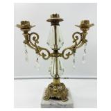 Crystal and Brass Candelabra