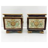 Pr Majolica Planters-9008