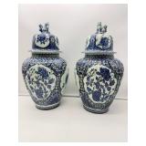 2 Delft Ginger Jars-9023/9043