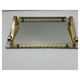 Mirrored Tray with Gold Handles-9020