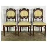 Set of Three Antique Oak Dining Chairs 5672
