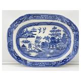 Large Antique Blue Willow Platter