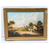 Small Antique Oil Painting-8549