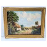 Small Antique Oil Painting-8550