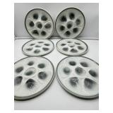 Six French Oyster Plates-8879