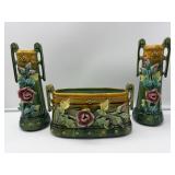 Three-Piece Antique Majolica-9427