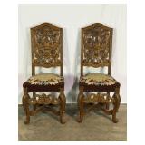 Pr Needlepoint Chairs-9231