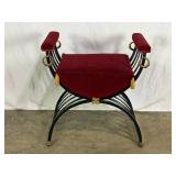Red and Black Metal Bench-9437