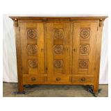 Carved Oak Cupboard-9215