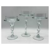 Three Glass Candlestands