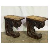 Antique Carved Wood Corbels