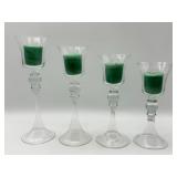 Four Glass Votive Holders