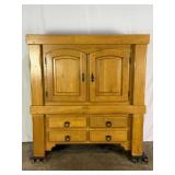 Vintage Solid Oak Cupboard-9731