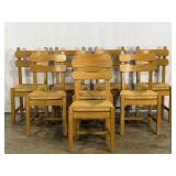 Set 8 Oak Chairs-9730