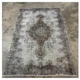 Vintage Hand Knotted Oushak-1125