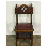 Antique Gothic Library Steps/Chair-9836