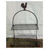 Metal Shelf with Rooster Detail