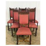 6 Carved Dining Chairs-9914