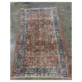 Vintage Hand-Knotted Oushak-1196