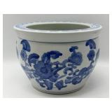 Blue-and-White Ceramic Planter