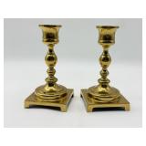 Pr Small Brass Candlesticks