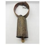 Antique Ox/Cow Bell with Wood Neck Strap-9814