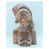 Hand-Carved Female Bust