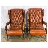 Pr Leather Lounge Chairs-9806