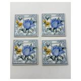 Four Floral Tiles