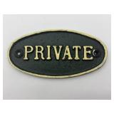 Cast Iron Private Sign