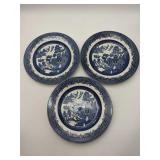 3 Blue Willow Plates