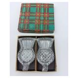 Pr Thistle Glass Dishes