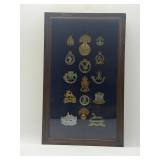 Framed Military Cap Badges
