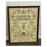 Framed 1973 Cross-Stitch Sampler