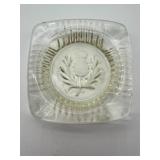 Glass Butter Dish with Thistle