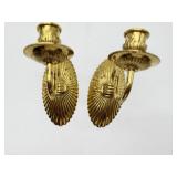 Pr Small Brass Sconces