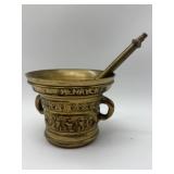 Antique Brass Mortar and Pestle