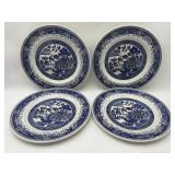 4 Blue Willow Plates
