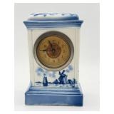 Blue Delft Porcelain Mantel Clock-9961