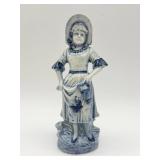 Blue and White Porcelain Girl Figurine-9937