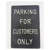 Cast Iron 'Parking For Customers Only' Sign