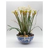 Porcelain Bowl With Artificial Flowers