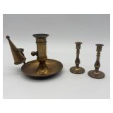 Three Brass Candlesticks
