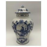 Dutch Delft Blue Lidded Ginger Jar-9936