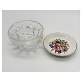 Royal Worcester Floral Dish and Cut Glass